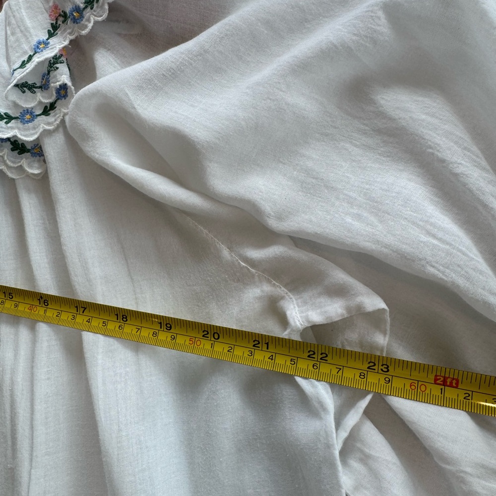 DOÉN CHATEAU 🌺🍃 “BLOUSE,” WHITE, (was hemmed from Chateau Slip), RARE, Size L - Picture 8 of 13